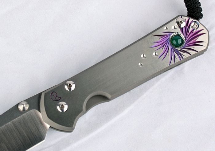 Нож складной Chris Reeve Large Sebenza 21 Agate Cabochon, сталь CPM-S35VN, рукоять титан